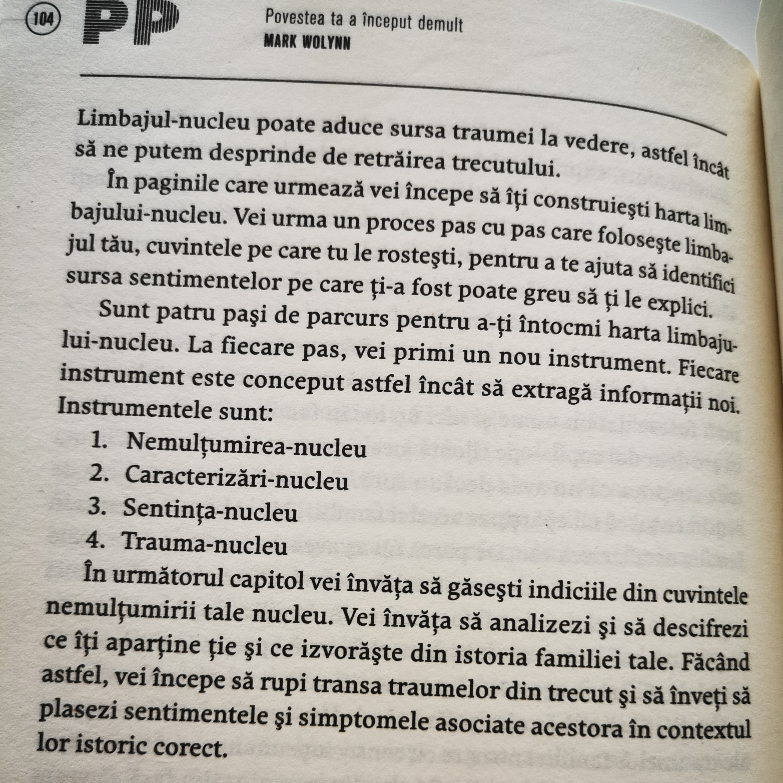 Pagina din cartea lui Mark Wolynn